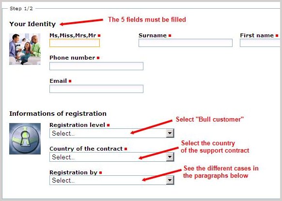 Registration form