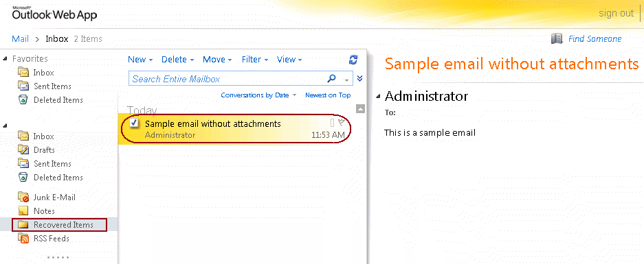 how to recall an email in outlook website
